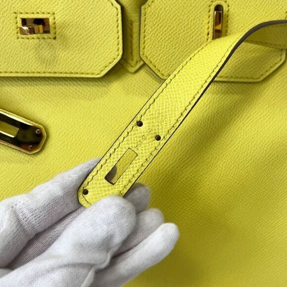 100% Authentic Hermès Epsom Birkin 35 Lime GHW Stamp Q - Picture 11 of 11